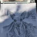 Alberto Chalico, artista que dibuja, pinta y anda por todo Vallarta con sus perritos