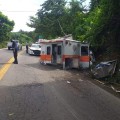 Ambulancia se accidenta en la 200