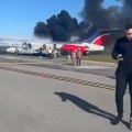 Avión se incendió al aterrizar en Miami