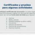 Certificado de vacunación será obligatorio para diversas actividades