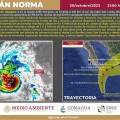 Huracán Norma mantiene su trayectoria hacia el Sur de Baja California