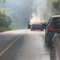Incendio en Carretera Federal 200 a la altura del Guamúchil