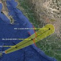 La nueva ruta de Lidia como huracán clasificación 1 y su punto más cercano en pronóstico hasta este momento es Sayulita.