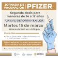Martes 15 de marzo continúa vacunación segunda dosis para menores de 14 a 17 años en La Lija