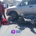 Motociclista colisiona con camioneta en crucero cercano a Home Depot