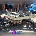 Motociclista lesionado tras impacto con camioneta en Mojoneras