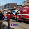 Motociclista resulta lesionado tras colisión en la Calle Lázaro Cárdenas del Pitillal