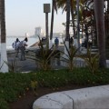 Profe Michel arranca con limpieza en Malecón
