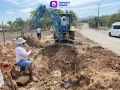 Reparación de línea de agua potable en El Pitillal por SEAPAL Vallarta