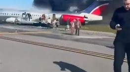 Avión se incendió al aterrizar en Miami