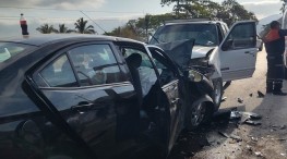 Fuerte accidente vial en carretera 544
