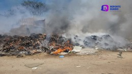 Incendio en basurero clandestino de Florida Vallarta