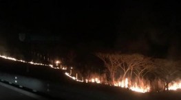 Incendio en tramo nuevo de carretera