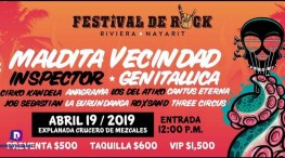 Invitan al 2do Festival del Rock Riviera Nayarit: Maldita Vecindad, Inspector y Genitallica