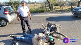 Motociclista resulta lesionado tras colisión con camioneta en Avenida México