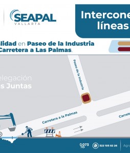 SEAPAL informa un cierre parcial de vialidad por interconexiones.