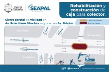 Seapal Vallarta informa que este martes 11 de abril a partir de las 8 am habrá un cierre parcial en la Av. Prisciliano Sanchez.