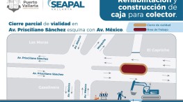 Seapal Vallarta informa que este martes 11 de abril a partir de las 8 am habrá un cierre parcial en la Av. Prisciliano Sanchez.