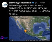 Sismo de magnitud 4.4 en Puerto Vallarta