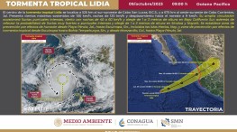 Tormenta tropical Lidia mantiene lluvias fuertes y muy fuertes