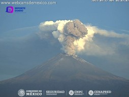Volcán Popocatépetl muestra mayor actividad