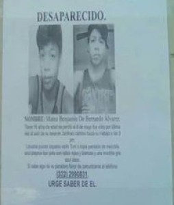 Piden apoyo para localizar al joven Mateo Benjamín de Bernardo.